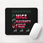 Nice Naughty I Swear I Tried List Xmas Lover Chris Muismat (Met muis)