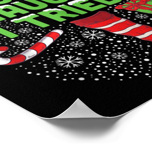 Nice Naughty I Tried Christmas Humor Xmas Clothing Poster (Hoek)