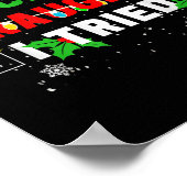 Nice Naughty I Tried Christmas Joke December Famil Poster (Hoek)