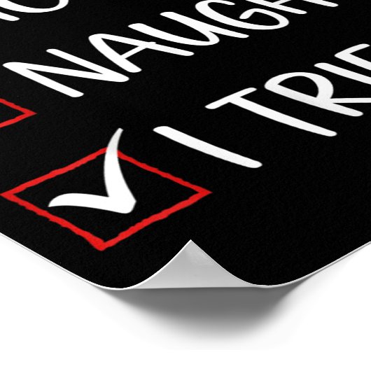 Nice Naughty I Tried Christmas List Family Santa C Poster (Hoek)