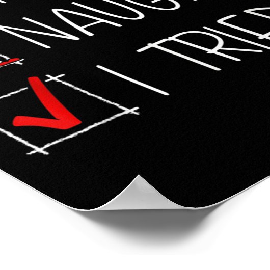 Nice Naughty I Tried Christmas List Funny Family X Poster (Hoek)