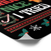 Nice Naughty I Tried Christmas List Matching Famil Poster (Hoek)
