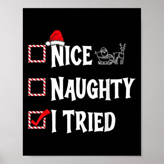 Nice Naughty - I Tried Christmas List Poster (Voorkant)
