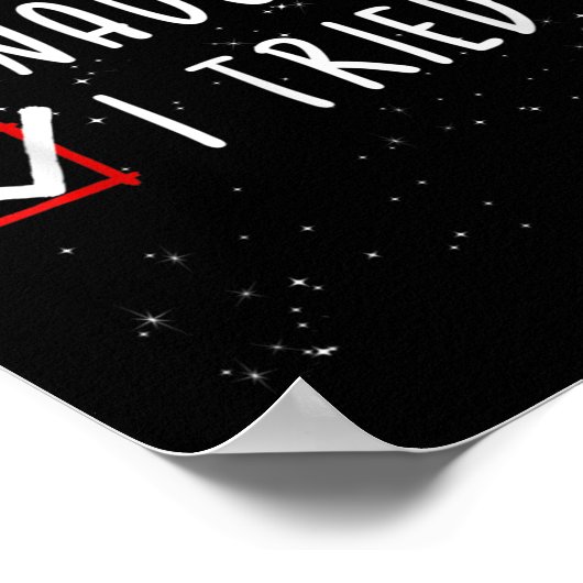 Nice Naughty I Tried Christmas List Santa Claus  Poster (Hoek)