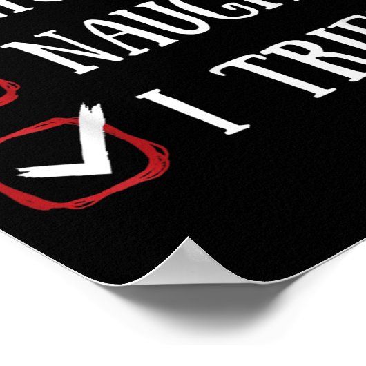 Nice Naughty I Tried Christmas List Xmas Santa Cla Poster (Hoek)