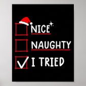 Nice Naughty I Tried Christmas Poster (Voorkant)
