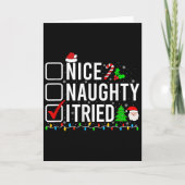 Nice Naughty I Tried Family Xmas Pajama Funny Chri Kaart (Voorkant)