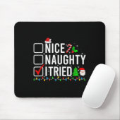 Nice Naughty I Tried Family Xmas Pajama Funny Chri Muismat (Met muis)