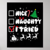 Nice Naughty I Tried Funny Christmas 2022  Poster (Voorkant)