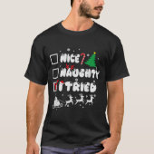 Nice Naughty I Tried Funny Christmas 2022  T-shirt (Voorkant)