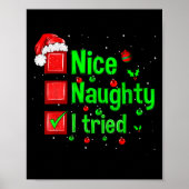 Nice Naughty I Tried Funny Christmas Family Matchi Poster (Voorkant)