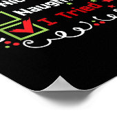 Nice Naughty I Tried Funny Christmas Family Matchi Poster (Hoek)