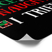 Nice Naughty I Tried Funny Christmas Joke  Poster (Hoek)