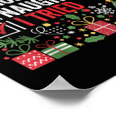 Nice Naughty I Tried Funny Christmas Santa Claus T Poster (Hoek)