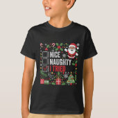 Nice Naughty I Tried Funny Christmas Santa Claus T T-shirt (Voorkant)