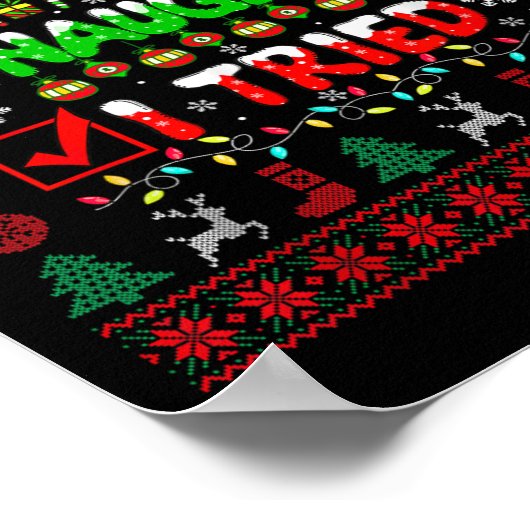 Nice Naughty I Tried Funny List Santa Face Christm Poster (Hoek)