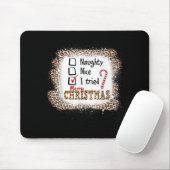 Nice Naughty I Tried Leopard Funny Christmas List  Muismat (Met muis)