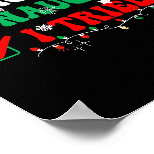 Nice Naughty I Tried Matching Christmas Funny Fami Poster (Hoek)