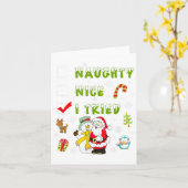 Nice Naughty I Tried Merry Christmas Shirt_1  Kaart (Gele Bloem)