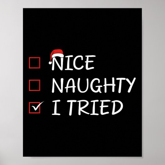 Nice Naughty I Tried  Poster (Voorkant)