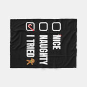 Nice Naughty I Tried, Santa's Naughty List Funny C Fleece Deken (Voorkant (Horizontaal))