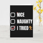 Nice Naughty I Tried, Santa's Naughty List Funny C Kaart (Gele Bloem)