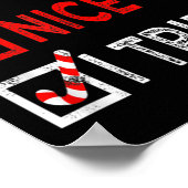 Nice Naughty I Tried Santa's Naughty List Funny Ch Poster (Hoek)