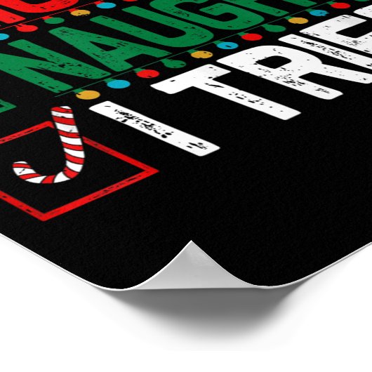 Nice Naughty I Tried Santa's Naughty List Funny Ch Poster (Hoek)