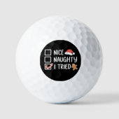 Nice Naughty I Tried Santa's Naughty List Funny Golfballen (Voorkant)