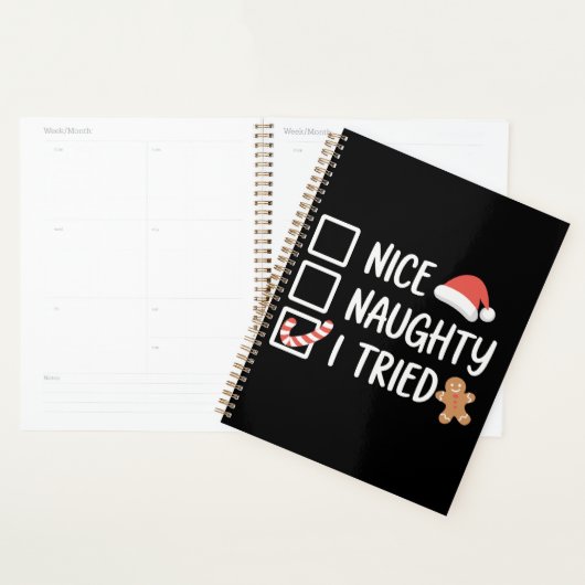 Nice Naughty I Tried Santa's Naughty List Funny Planner (Display)
