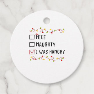 Nice Naughty I Was Hangry List Christmas Bedankjes Labels