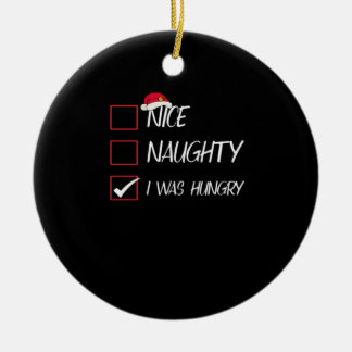 Nice Naughty I Was Hangry Qatari Christmas Heritag Keramisch Ornament