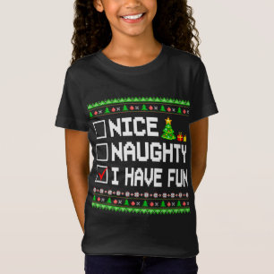 Nice Naughty, ik heb een mooie kerstlijst Kinder j T-shirt