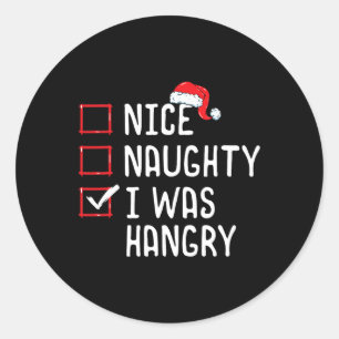 Nice Naughty, ik was woedende kerstlijst Ronde Sticker