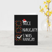 Nice Naughty, ik was woedende kerstlijstkerstman Kaart (Gele Bloem)