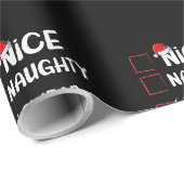Nice Naughty, ik zweer dat ik de kerstlijst heb ge Cadeaupapier (Rol Hoek)