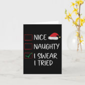 Nice Naughty, ik zweer dat ik een grappige kerstli Kaart (Gele Bloem)