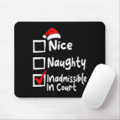 Nice Naughty Inadmissible In Court Funny Christmas Muismat (Met muis)