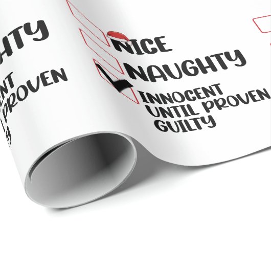 Nice Naughty Innocent tot bewezen Guilty Christma Cadeaupapier (Rol Hoek)