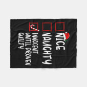 Nice Naughty Innocent tot bewezen Guilty Christma Fleece Deken (Voorkant (Horizontaal))