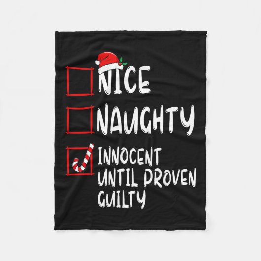 Nice Naughty Innocent tot bewezen Guilty Christma Fleece Deken (Voorkant)