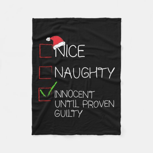 Nice Naughty Innocent tot bewezen Guilty Christma Fleece Deken (Voorkant)