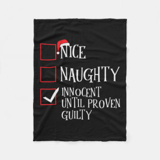 Nice Naughty Innocent tot bewezen Guilty Christma Fleece Deken