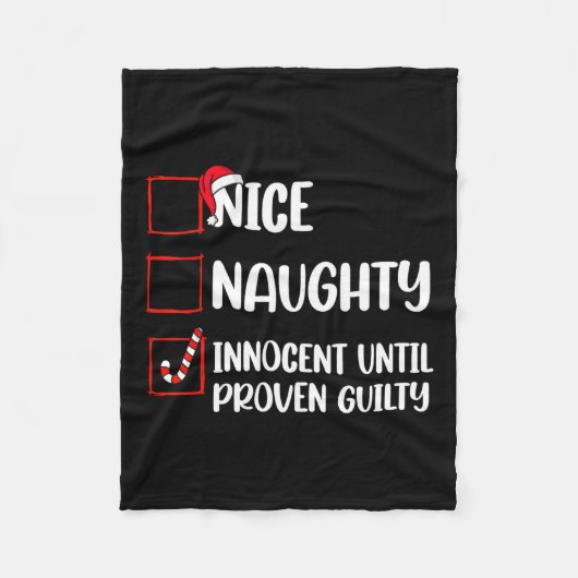 Nice Naughty Innocent tot bewezen Guilty Christma Fleece Deken (Voorkant)