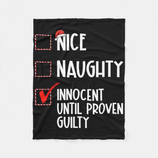 Nice Naughty Innocent tot bewezen Guilty Christma Fleece Deken (Voorkant)