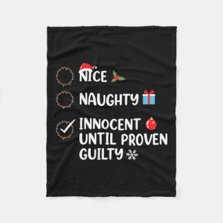 Nice Naughty Innocent tot bewezen Guilty Christma Fleece Deken
