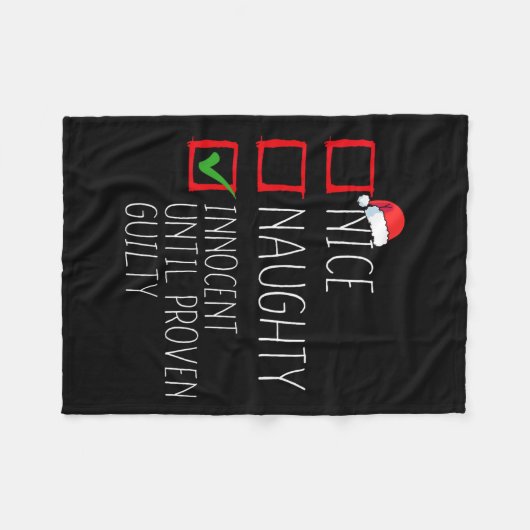 Nice Naughty Innocent tot bewezen Guilty Christma Fleece Deken (Voorkant (Horizontaal))