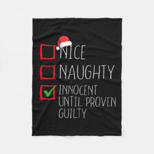 Nice Naughty Innocent tot bewezen Guilty Christma Fleece Deken