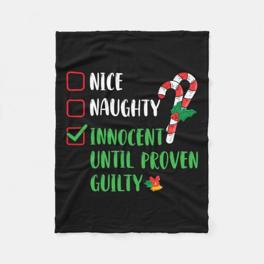 Nice Naughty Innocent tot bewezen Guilty Christma Fleece Deken (Voorkant)