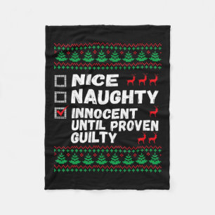 Nice Naughty Innocent tot bewezen Guilty Christma Fleece Deken